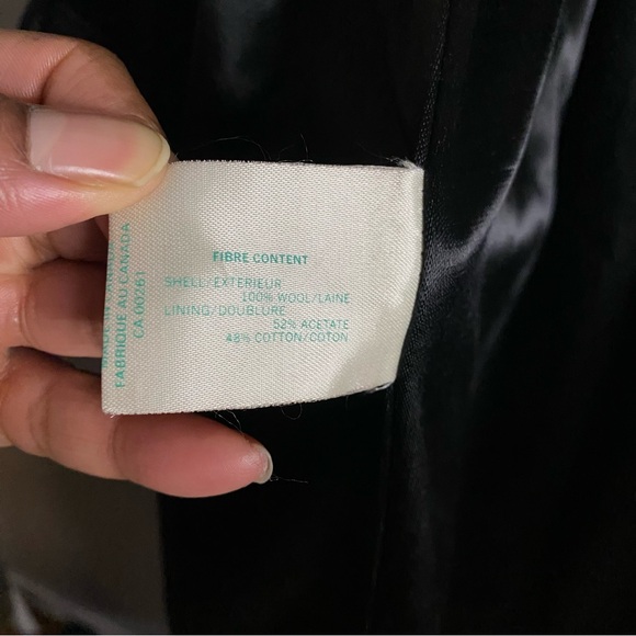 Mannequin Vintage Women's Black 100% Wool Double Breasted Trench Coat - Picture 9 of 12